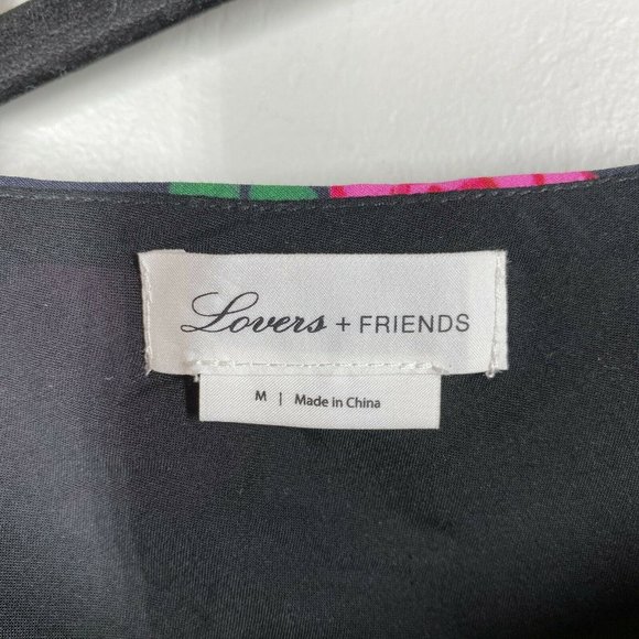 LOVERS + FRIENDS Pink/Purple Roses Print One Shoulder Puff Sleeves Blouse Top - Picture 4 of 5